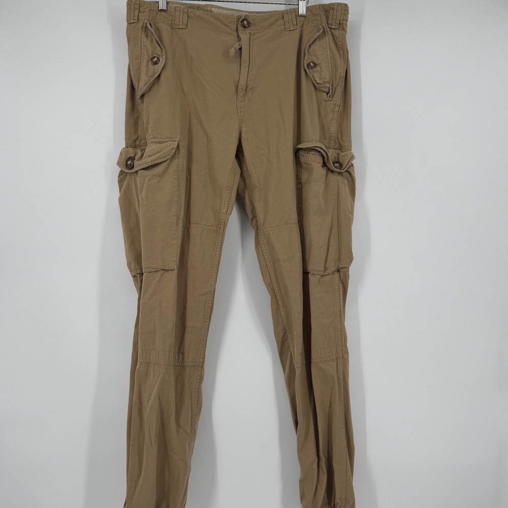 Polo Ralph Lauren Mens Combat Trousers OG 107 GS Brown Cargo Pants 38T Tall